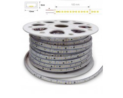 Tira LED 230V monocolor 19W/mt 120L/mt. SMD 2835 IP67 12x6mm corte cada 100mm, Bobina 50mts x 5,70€/m